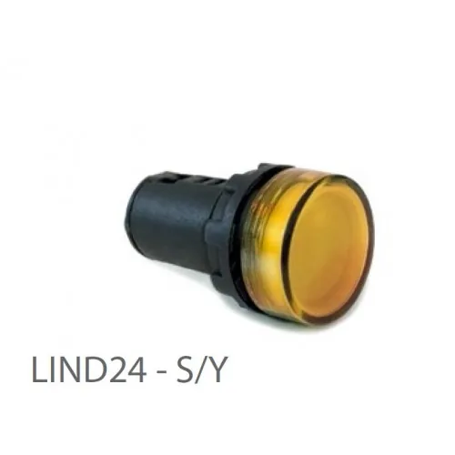 Лампа сигнальная светодиодная KLEMSAN LIND24-S-Y 24В AC-DC 800713